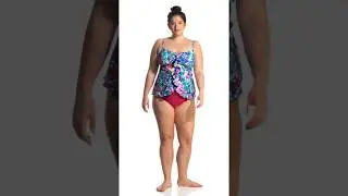 Maxine Plus Size French Bouquet Ruffle Tankini Top | SwimOutlet.com