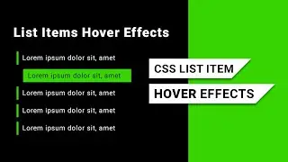 CSS List Item Hover Effects | Html CSS Tutorial