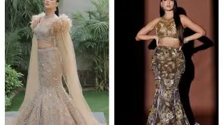 Bollywood style fishtail lehenga design ideas 💫#festiveseason #mermaid lehenga #2025 