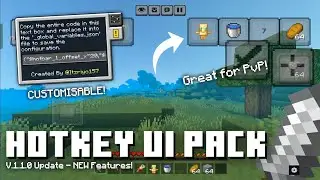 CUSTOMISABLE Hotkey UI Pack For MCPE/Bedrock 1.21+ | Full Import Tutorial