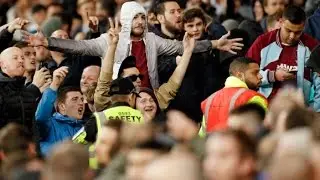FOOTAGE West Ham v Chelsea - Fans FIGHTING in the Olympic Stadium London! 26th October 2016