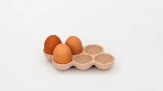 Eating eggs on a plate made of eggshells