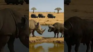 Rhino&rsquo;s Savage Charge! Buffalo Gets Flipped & Slammed by a Horn 🦏🔥🐃