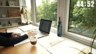 study with me study music with  10 mins break intervals background rain sound