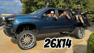 ** CHROME FTS lift kit and 26x14 wheels for this SILVERADO 1500 **