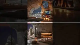Dual Cave Homes: Cozy Evenings by the Fireplace | YouTube Shorts