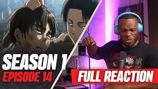 FIRST TIME WATCHING ATTACK ON TITAN! Season 1 EP 14 REACTION: Can't Look Into His Eyes Yet| I'M HOT!