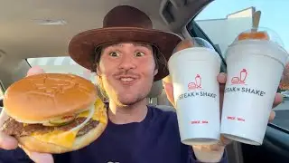Биткоин-бургер Steak n Shake, коктейль Cookie Butter Shake и коктейль Creamsicle Shake