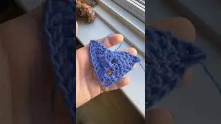 Halfway through this blue triangle shawl scarf for my brother 💙 crochet