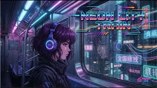 A Rainy Cyberpunk Train Journey Through a Neon City | 90 Min Ambient