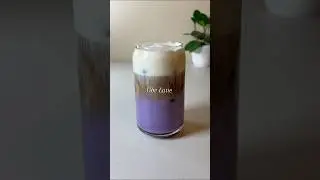 Ube Latte with Sweet Cream Foam ☕️💜 #icedlatte #coffee