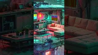 Futuristic Loft Vibes: Rain & Neon Lights for Deep Sleep #cyberpunk #relaxation