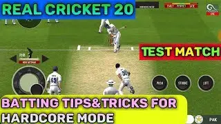 REAL CRICKET&trade;20 Test Match Batting Tips For hardcore mode||How to hit sixes in Rc20 test match||ggf