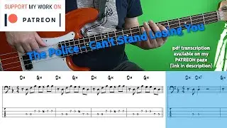 The Police - Can't Stand Losing You (Bass cover with tabs)