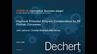 COVID-19 Coronavirus Private Equity Impact: Paycheck Protection Program