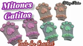 TEJI GUANTES SIN DEDOS A CROCHET MI HIJA  patrón paso a paso sigue TENDENCIA  con Mari Rolon
