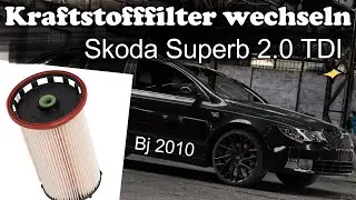 Kraftstofffilter wechseln Skoda Superb 2.0 TDI (Changing the fuel filter Skoda Superb 2.0 TDI)
