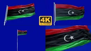 Libya flag green screen 4k
