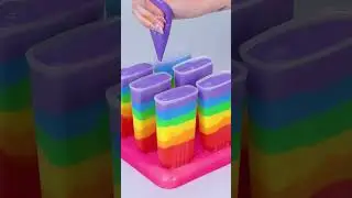 So Beautiful rainbow jelly ice cream #shorts #satisfying #cake #rainbow