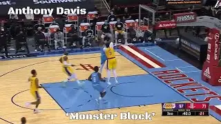 Anthony Davis - Blocks James Harden and Monster Blocks Sterling Brown (Lakers VS Rockets)🏀