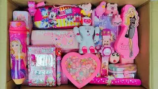 Unboxing Satisfying Pink Stationery For Girls 📚 Nail art, Ring set, Mermaid Geometry Box, Watch, etc