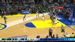 Ethan Thompson rises to block the shot