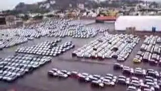 Mitsubishi export lot at Mazatlan's port