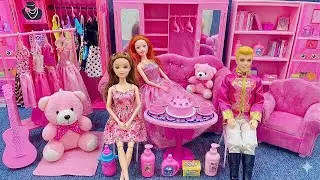 6 Minutes Satisfying With Unboxing Barbie Family Playset, Cute Doll Toys & Bed Slide ASMR Review