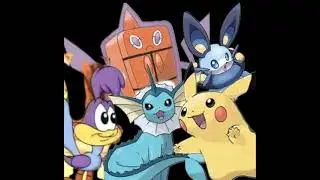 A Pikachu, Meepichu, Vaporeon, Maribun And A Frost Rotom