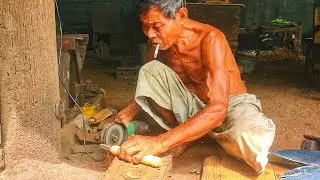 ASMR Traditional Blacksmithing USA | Hand Forged High Quality Sickle from Sumatra Indonesia