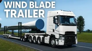 truck of europe 3 driving wind blade trailer 