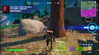 Fortnite - Knock Down A Timber Pine With A Force Ability Or Lightsaber