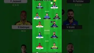 #rcb  vs #rr fantasy team #shorts           #fantasy ka king 👑