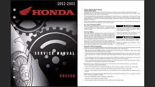 Honda CR250R 2002-2004 Service Workshop Repair Manual Download PDF