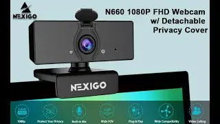 1080P Business Webcam Software, Dual Microphone & Privacy Cover, NexiGo N660 USB Web Computer Camera