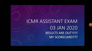 ICMR ASSISTANT RESULT OUT...