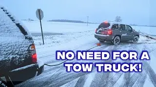 THE BUBBA RECOVERY ROPE KIT SAVED THE DAY- Power Stretch Rope Pulled this Vehicle Out Of The Ditch!