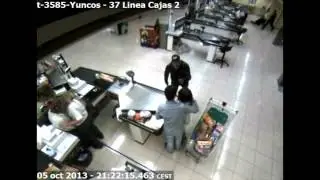 Otro video del atraco en el Mercadona de Yuncos (Toledo) el s&aacute;bado 5.10.2013 por la tarde.