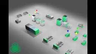 Job shop routing simulation with 3D animation