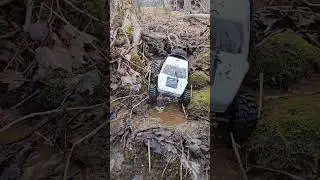 4x4 Down the Creek Axial SCX10 3 #rccrawler #rccar #rc4x4 #axialscx10iii