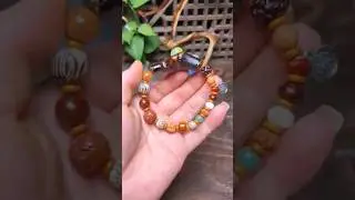 Beads & Wooden piece bracelet #woodscraft #handmade #shorts
