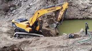 Hyundai Excavator Hill Road - Opening New Track on Hill - After Excavator Cutting Hill