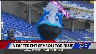 Blue the Mascot adjusting to changes on and off the field amid pandemic