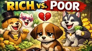 The poor puppy didn't have cash to buy stick so, his rich friends making fun of him #animahal