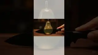 Slicing a Glass Pear? 🍐 Watch the Golden Seeds Inside Shine | #CrystalCuts #Shorts
