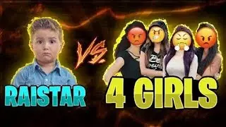 RAISTAR vs 4 Girls 😱 | Funny Squad Battle | Free Fire Challenge