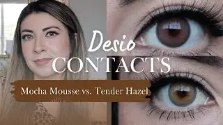 Desio Mocha Mousse vs Tender Hazel | Colored Contact Lens Comparison on Dark Brown Eyes