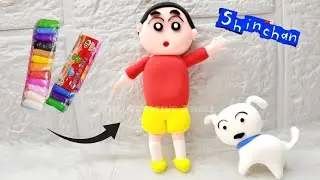 😱Easy Clay Shinchan and his Shiro Dog | ক্লে শিনচ্যান এন্ড শিরো| Air Dry Clay craft| How to make