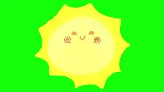 FREE Happy Sun Animation [4K Green Screen] - No Copyright Cartoon VFX for Kids Content & YouTube