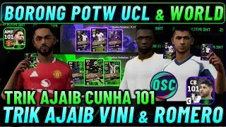 BORONG POTW UCL & WORLDWIDE !! TRIK AJAIB CARA MENDAPATKAN CUNHA POTW & VINICIUS POTW UCL EFOOTBALL.